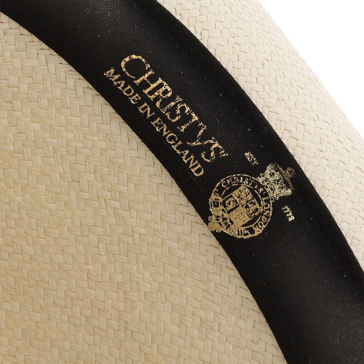 Christys' Bexley Panama Bleached with Black Band