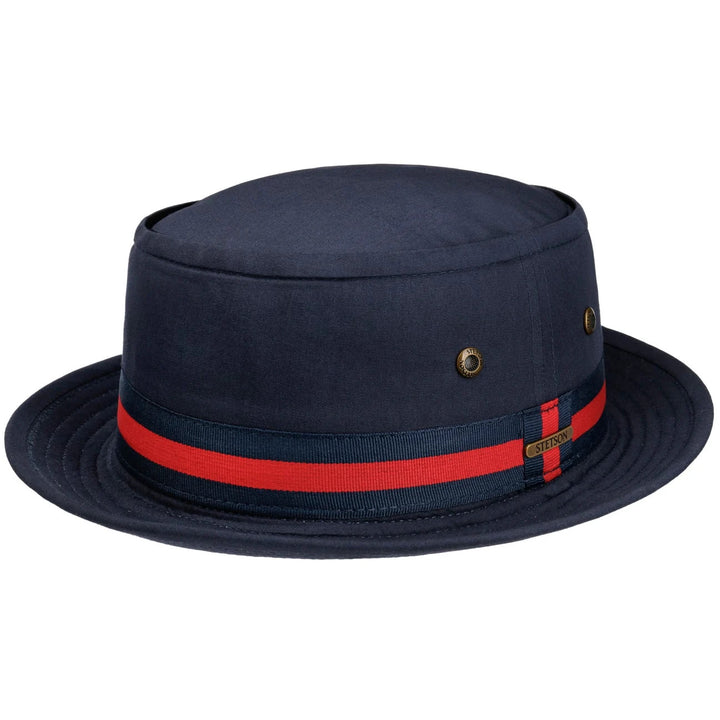 Stetson Cloth Classic Band Porkpie Hat in Navy
