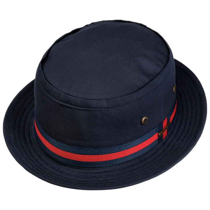 Stetson Cloth Classic Band Porkpie Hat in Navy