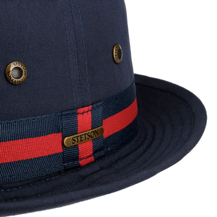 Stetson Cloth Classic Band Porkpie Hat in Navy