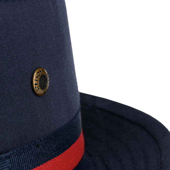 Stetson Cloth Classic Band Porkpie Hat in Navy