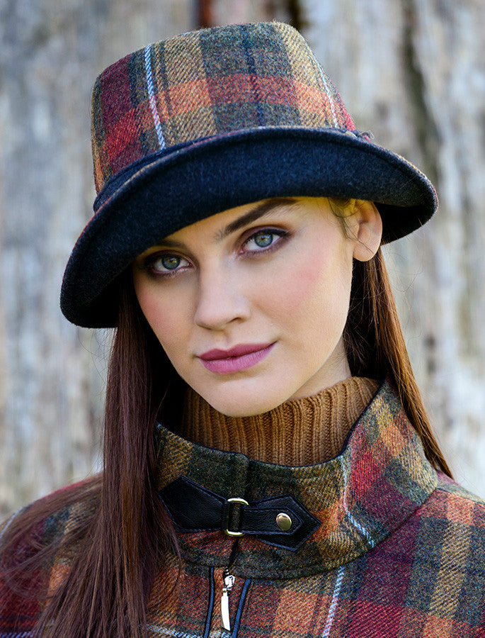Rust Check 100% Wool Ladies 'Clodagh' Cloche Hat