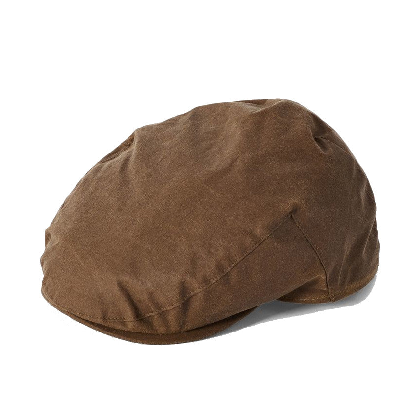 Failsworth Waxed Cotton Flat Cap In Coffee