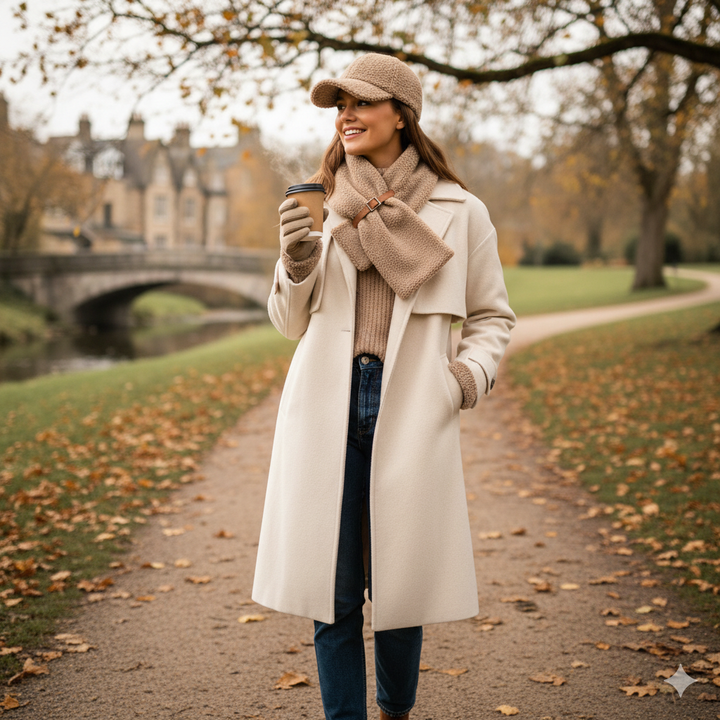 Coleen Teddy Fleece Loop Scarf With Buckle