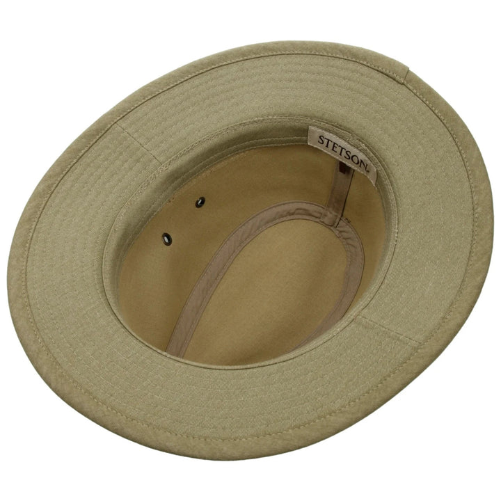 Stetson Cotton Traveller Safari Hat In Light Olive