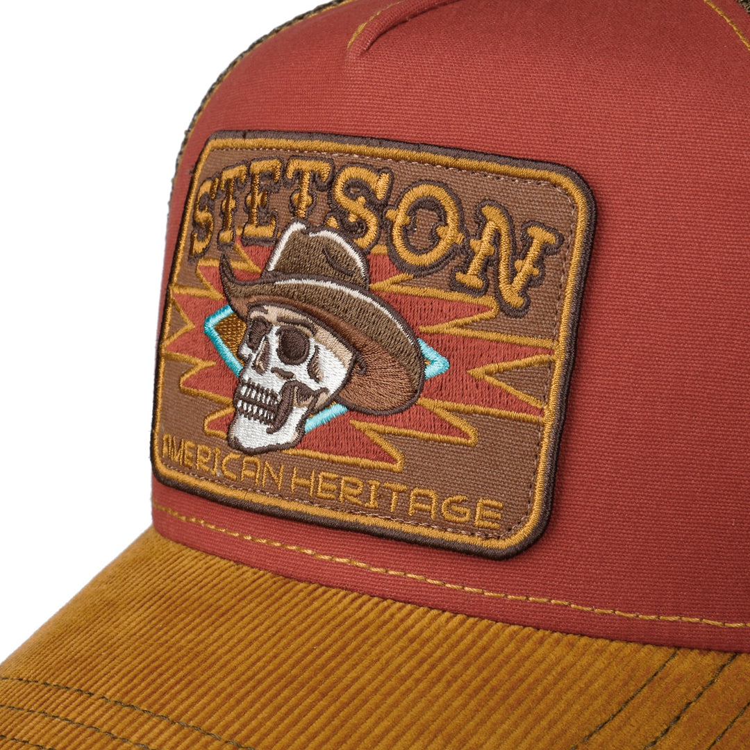 Skull Stetson American Baseball Trucker Cap Adjustable Snapback