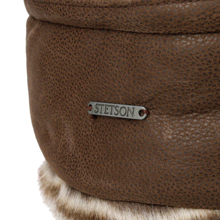 Stetson Cowhide Leather Bomber Aviator Hat