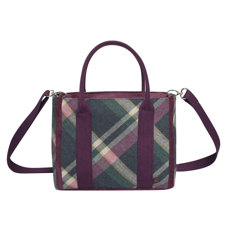 Purple Tweed Carry Tote Handbag - Barnes