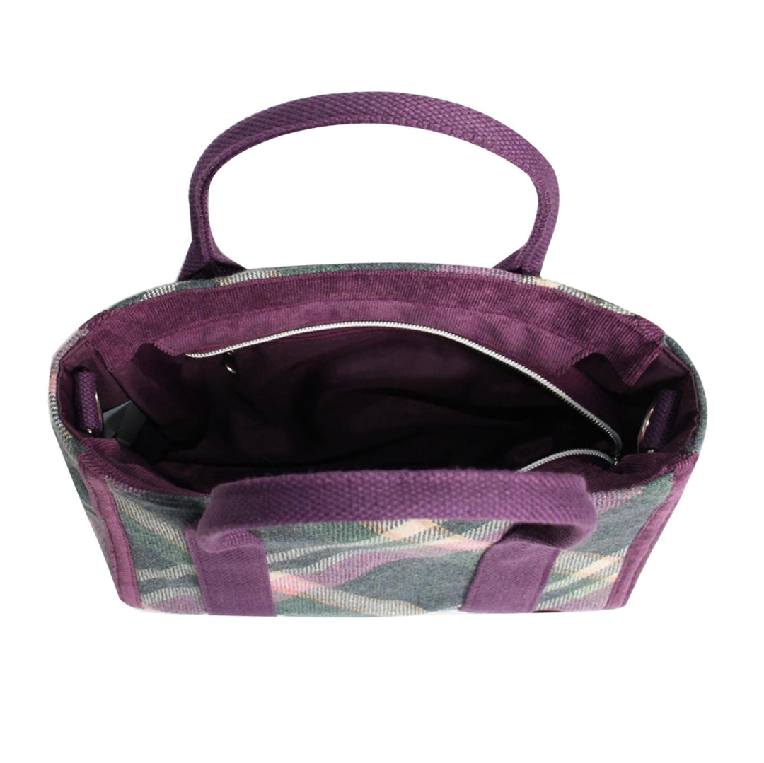 Purple Tweed Carry Tote Handbag - Barnes