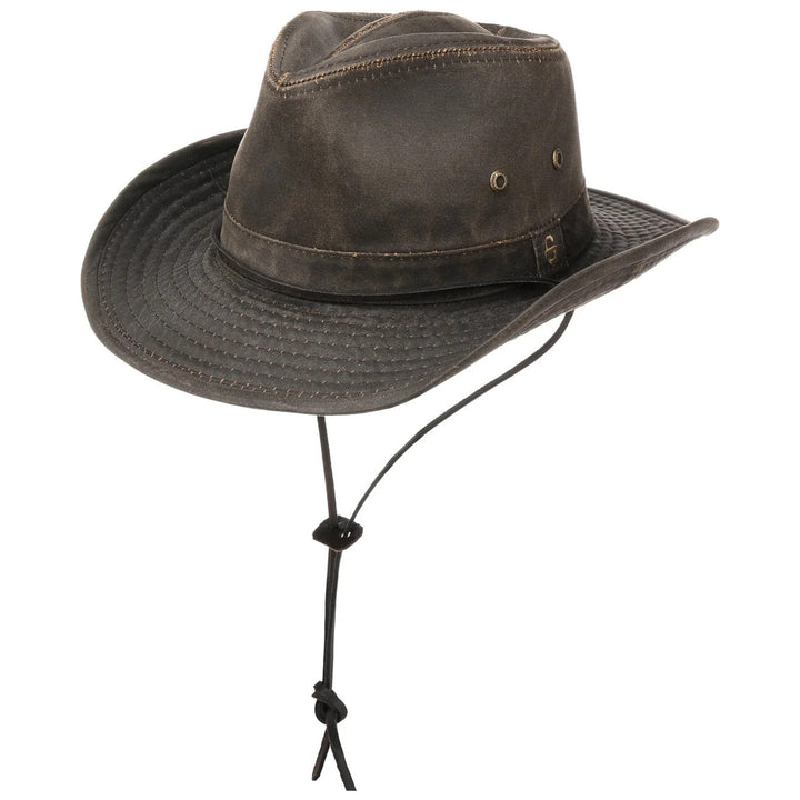Stetson Diaz Cotton Traveller With Chin Strap Brown