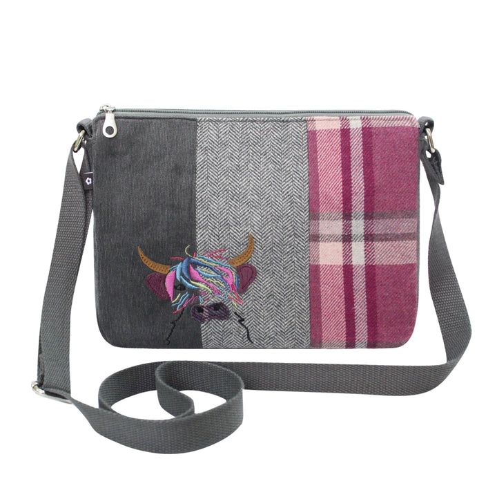 Applique Highland Cow Crossbody Messenger Bag