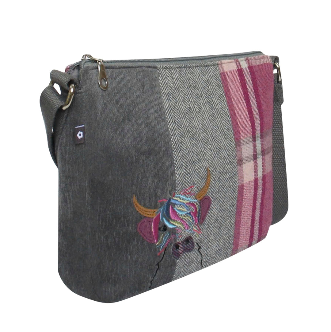 Applique Highland Cow Crossbody Messenger Bag