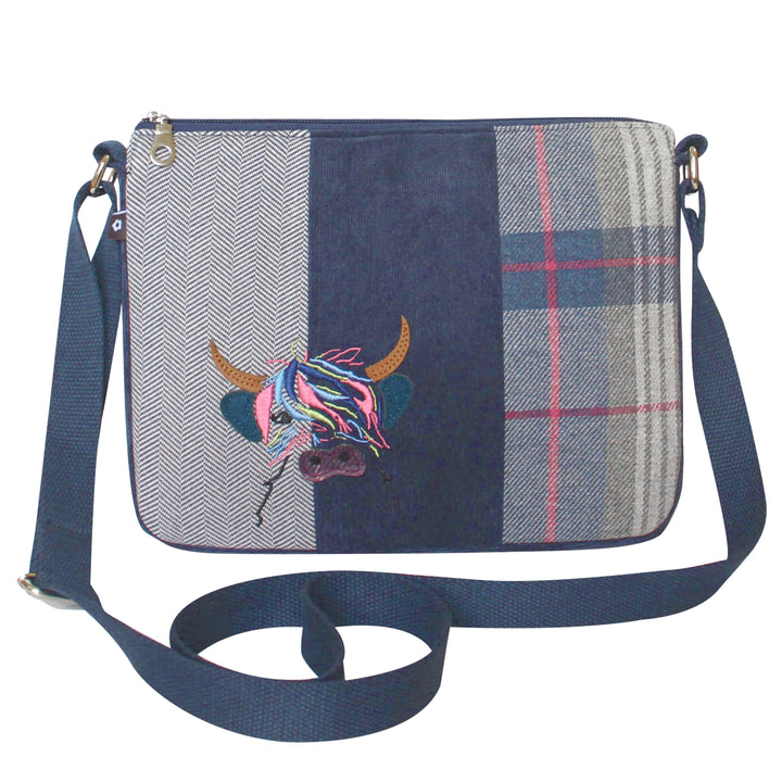 Applique Highland Cow Crossbody Messenger Bag by Earth Squared