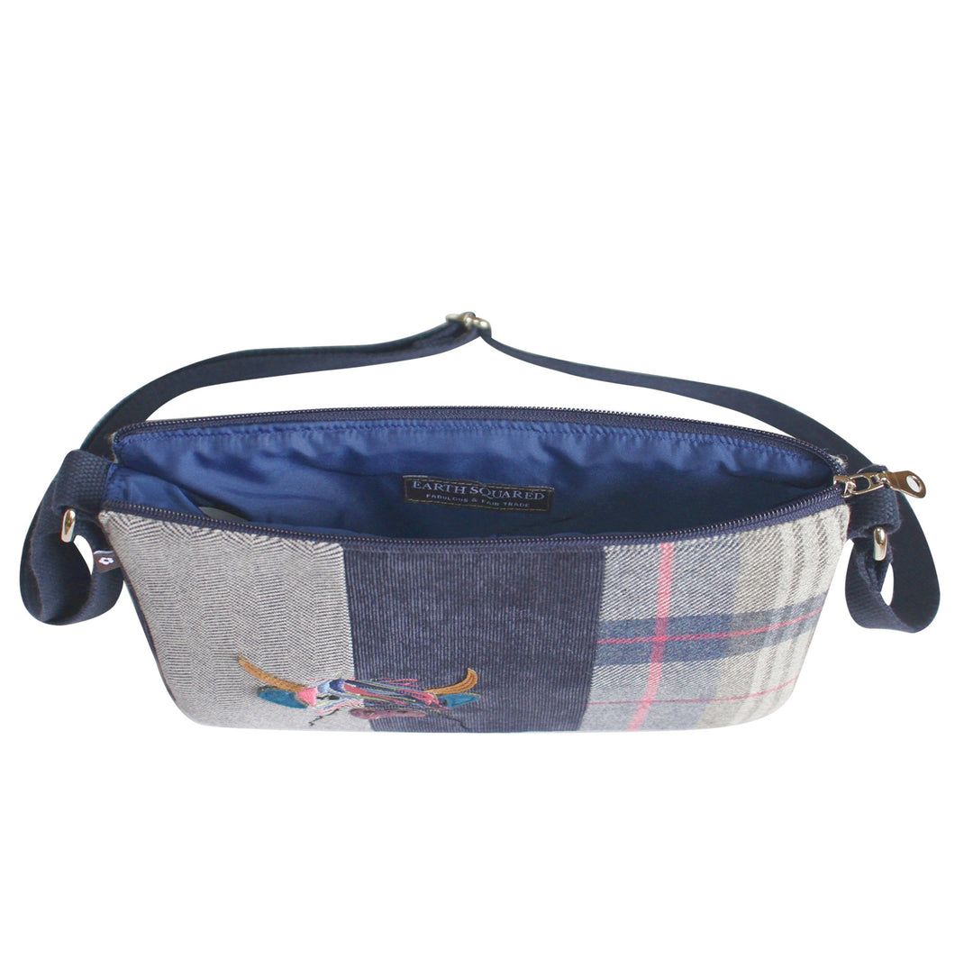 Applique Highland Cow Crossbody Messenger Bag by Earth Squared