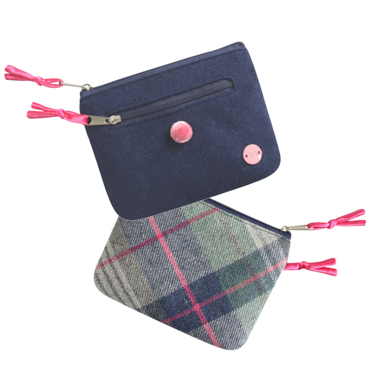 Navy & Drem Tweed Emily Coin Purse by Earth Squared
