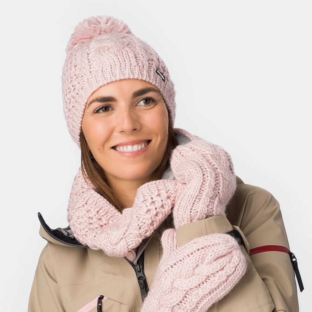 Eisbar AFRA Pom Bobble Hat - Pink Clay