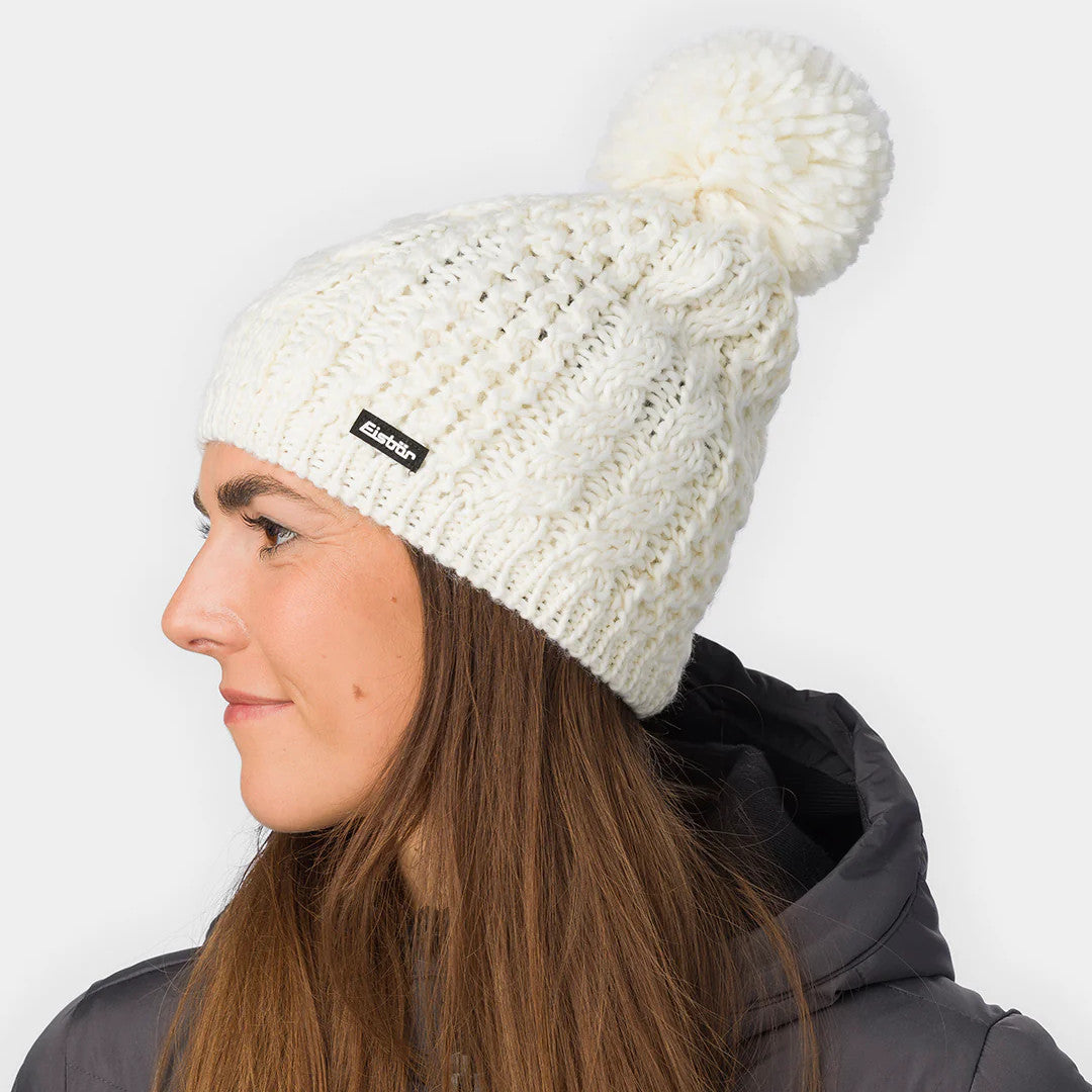 Eisbar AFRA Pom Bobble Hat - White