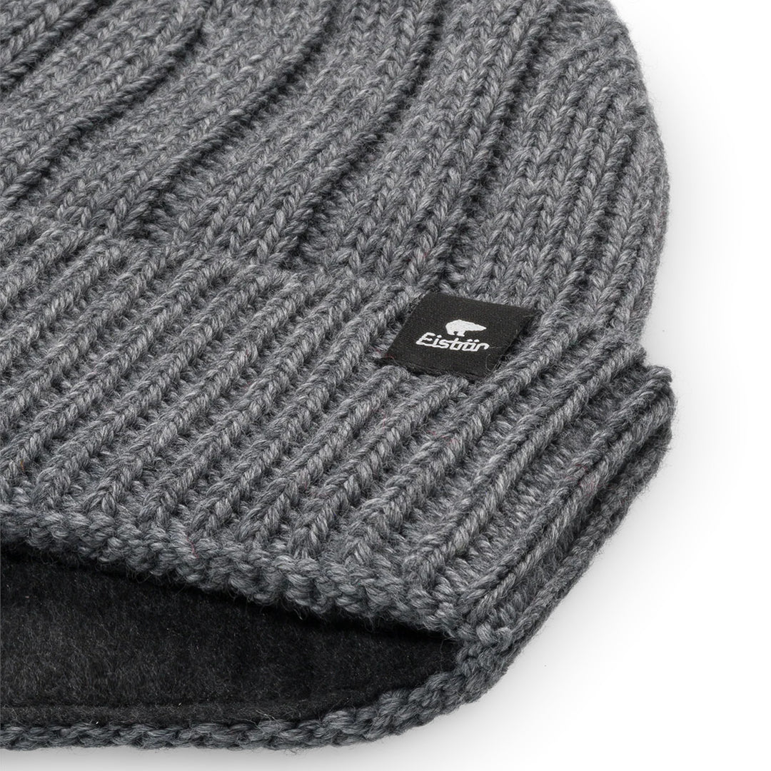 Eisbar AYO Ribbed Beanie Hat - Anthracite Grey