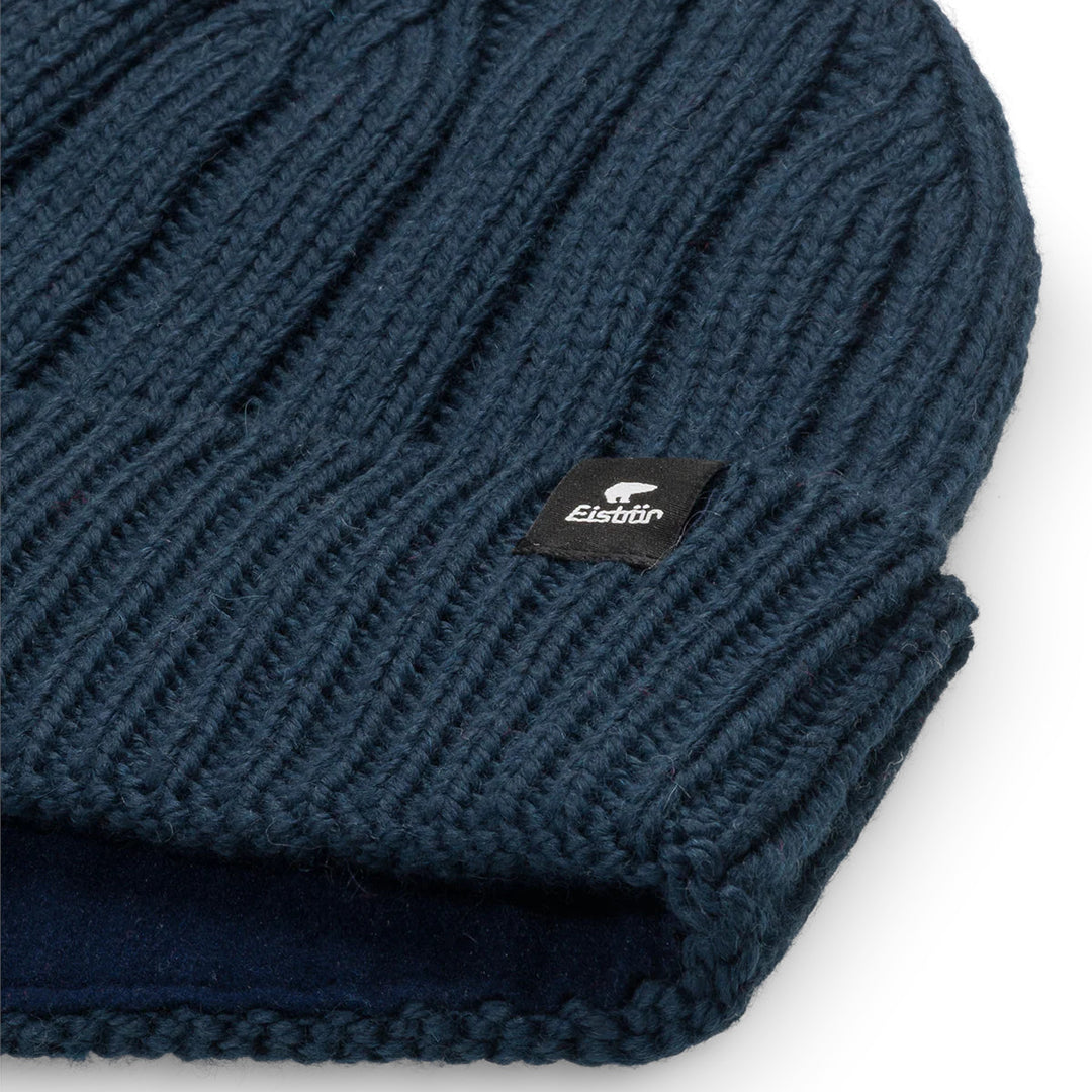 Eisbar AYO Ribbed Beanie Hat - Dark Cobalt
