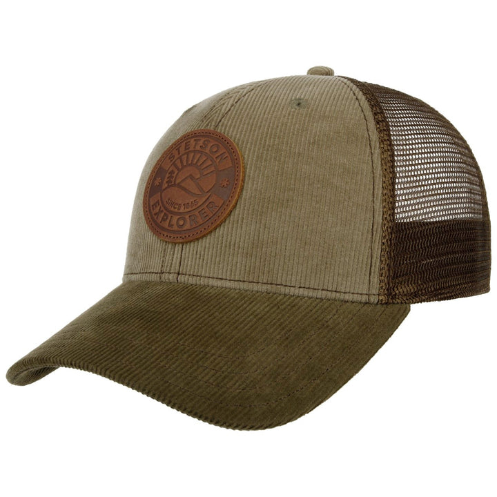 Stetson Leather Patch Baseball Trucker Cap Adjustable Snapback