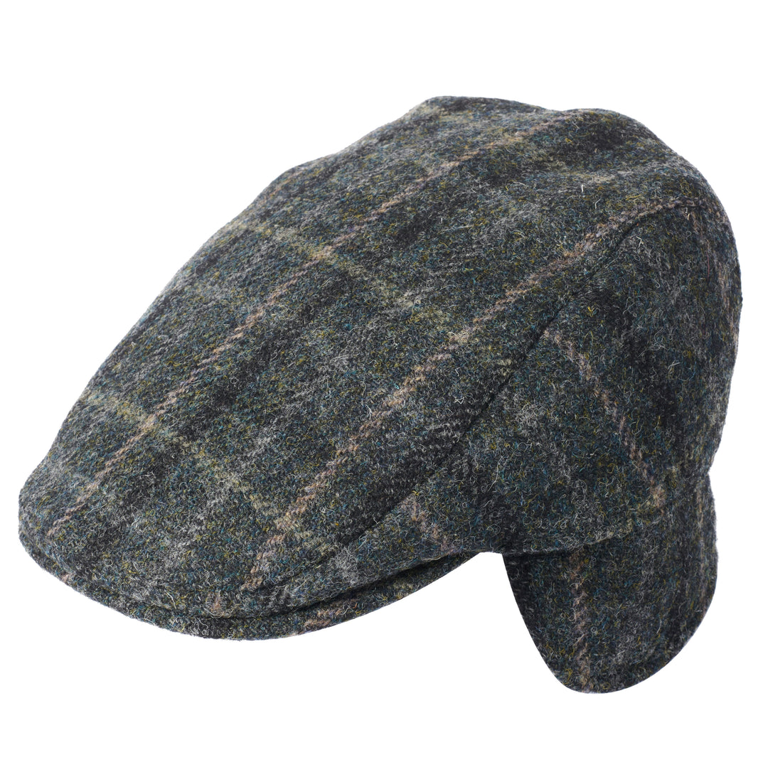 Failsworth Oban Earflap Checked Wool Cap Grey