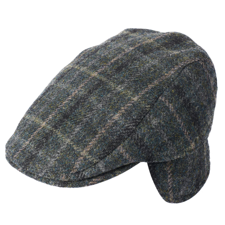 Failsworth Oban Earflap Checked Wool Cap Grey
