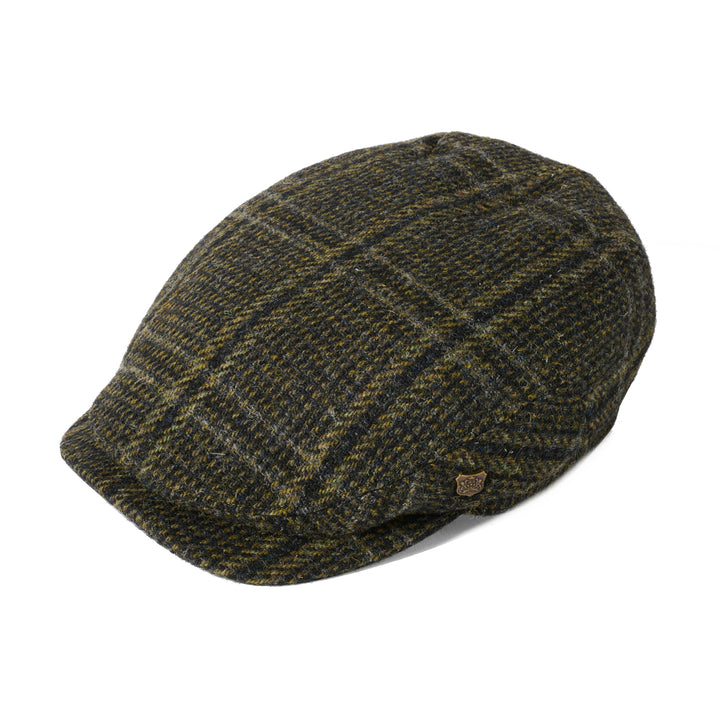 Failsworth Finsbay Harris Tweed Flat Cap In Green 465