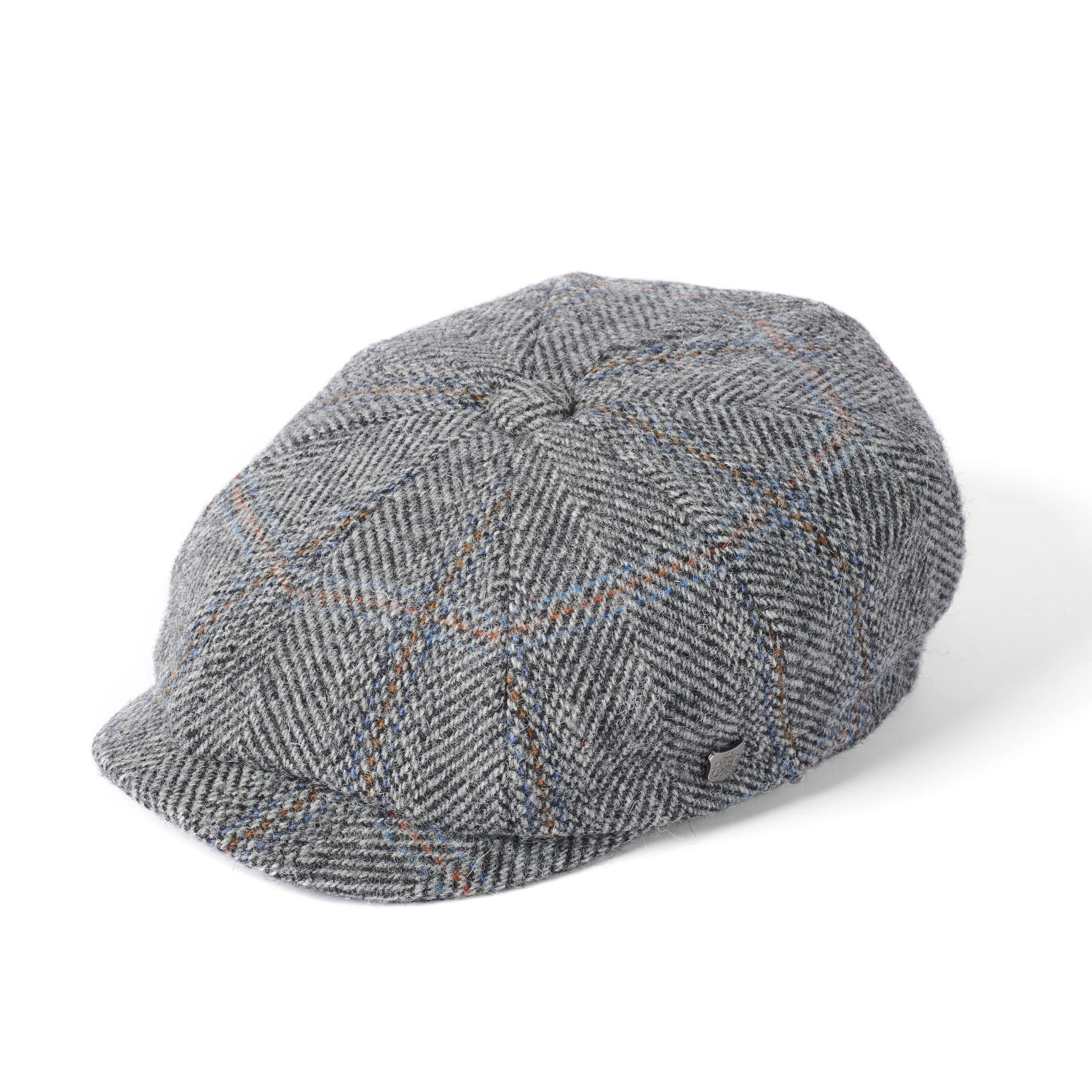 Failsworth Carloway Harris Tweed Bakerboy Cap Black/Grey Pattern 2022 ...