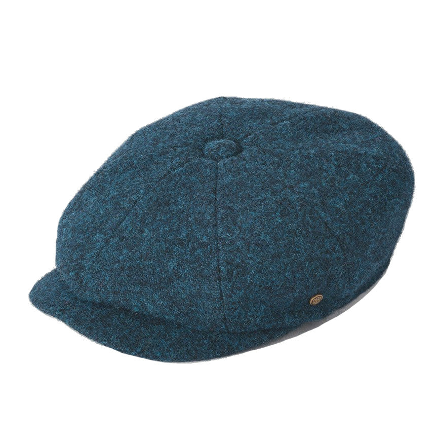 Carloway Harris Tweed Bakerboy Cap In Blue From Failsworth