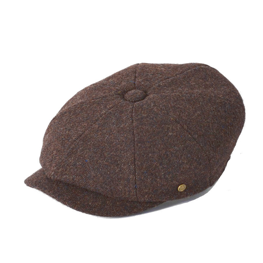 Carloway Harris Tweed Bakerboy Cap In Brown From Failsworth