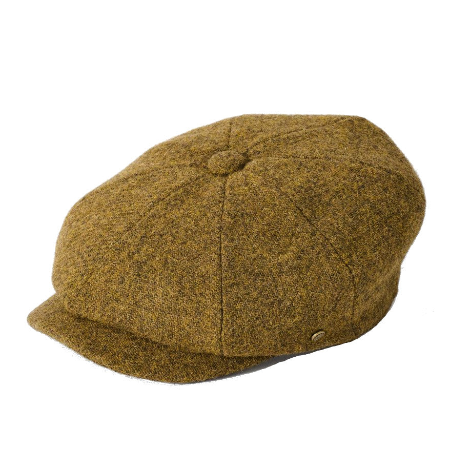Carloway Harris Tweed Bakerboy Cap In Moss From Failsworth