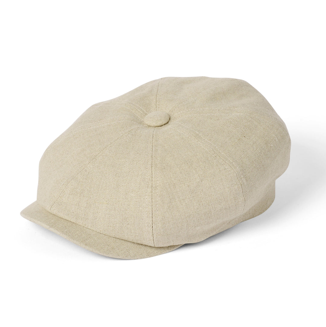 Failsworth Irish Linen Murphy Bakerboy Newsboy Cap In Natural The Hat Company