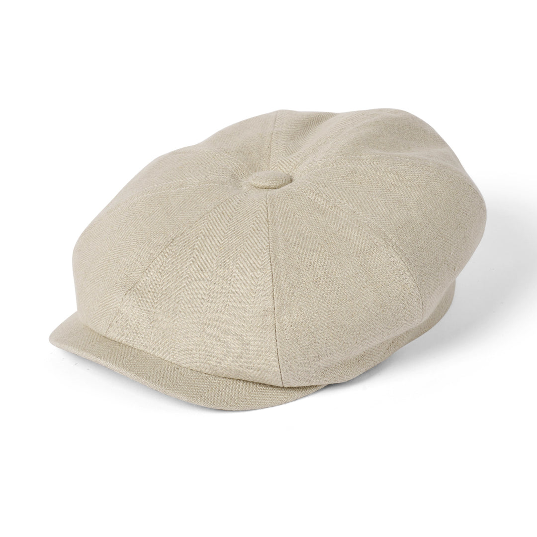 Failsworth Irish Linen Murphy Bakerboy Newsboy Cap In Natural
