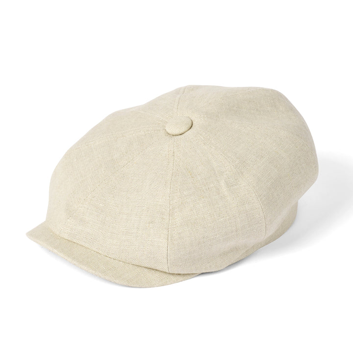 Failsworth Irish Linen Murphy Bakerboy Newsboy Cap In Natural