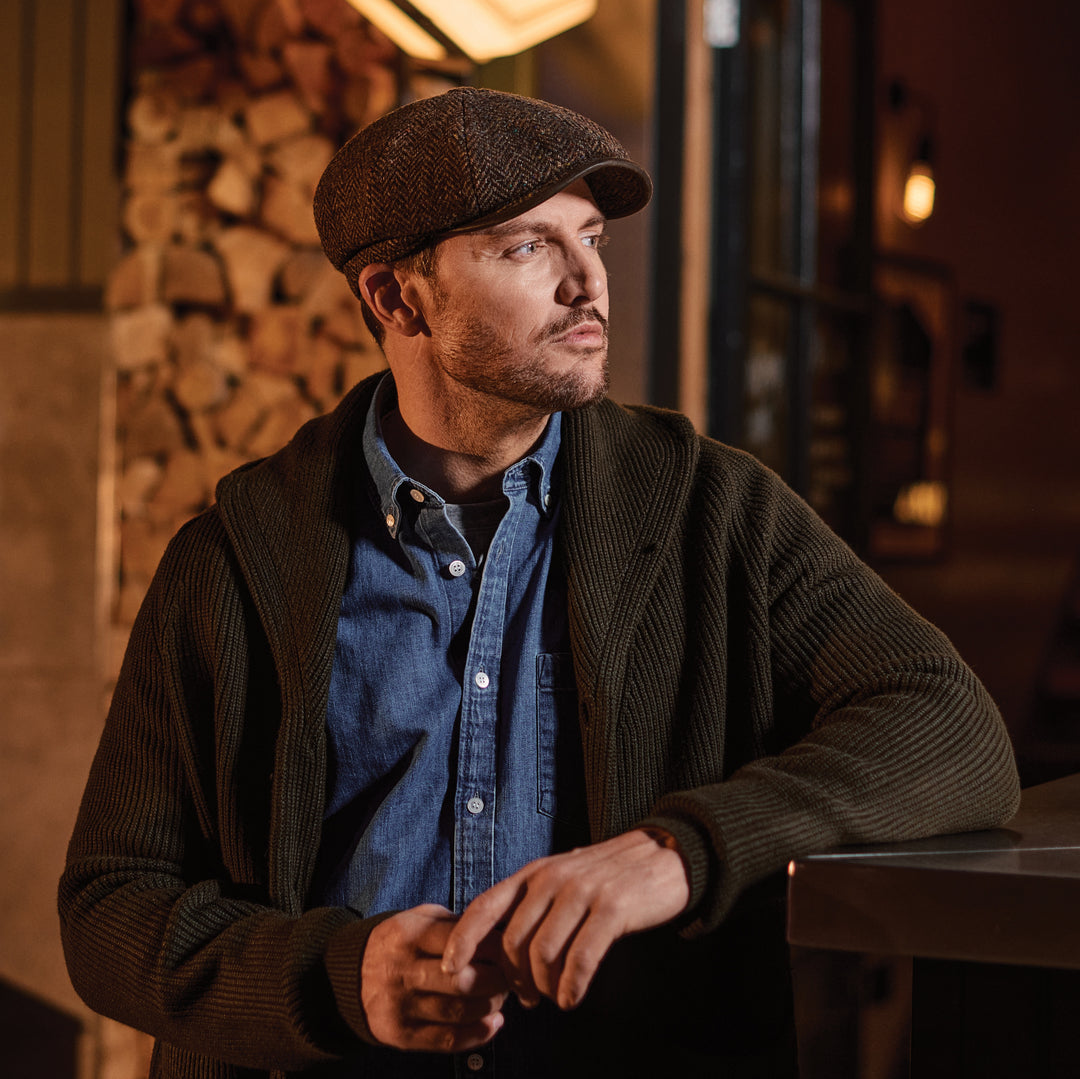 Failsworth Shelby Bakerboy Cap Brown Herringbone