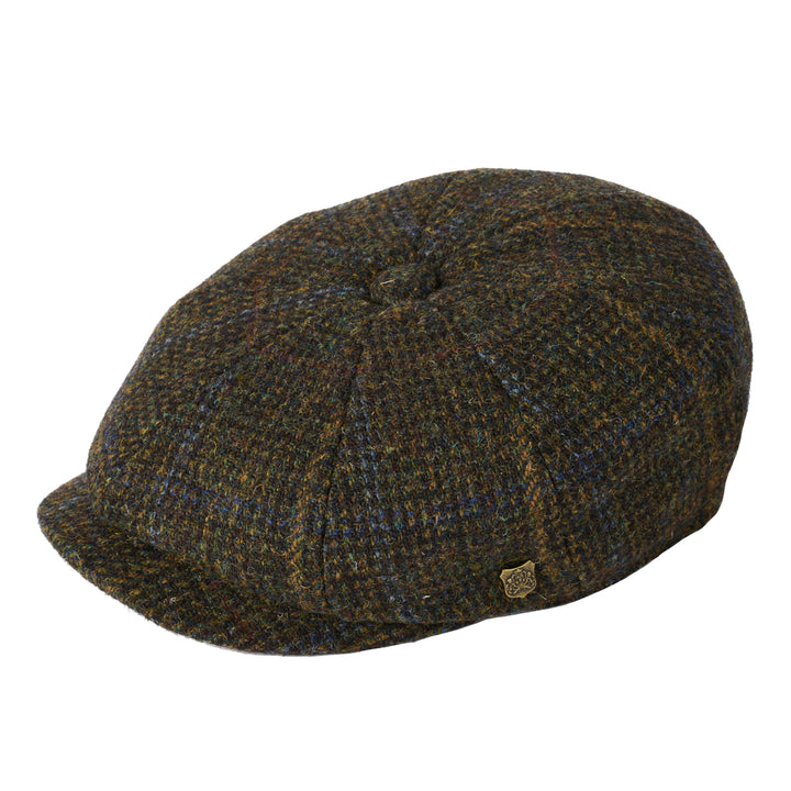 Carloway Harris Tweed Bakerboy Cap In Green 5080 From Failsworth