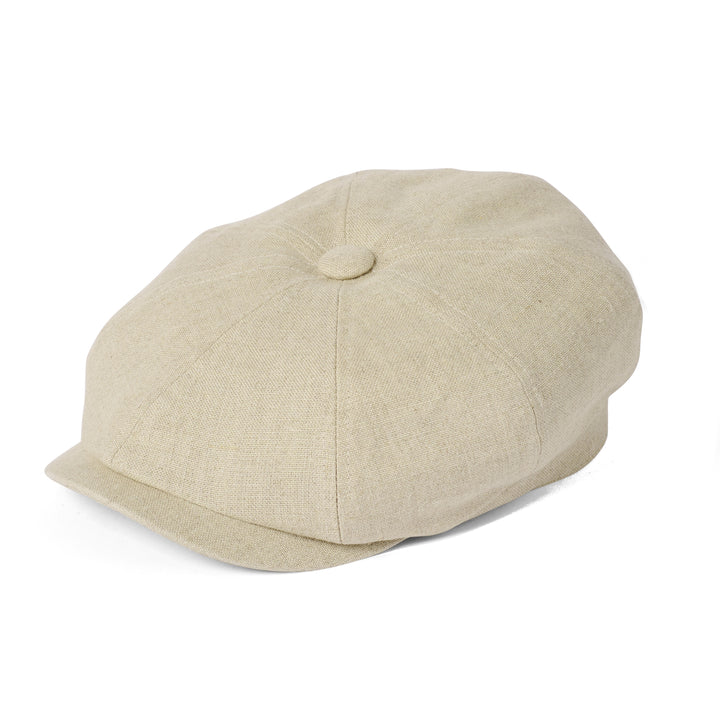 Failsworth Irish Linen Murphy Bakerboy Newsboy Cap In Natural