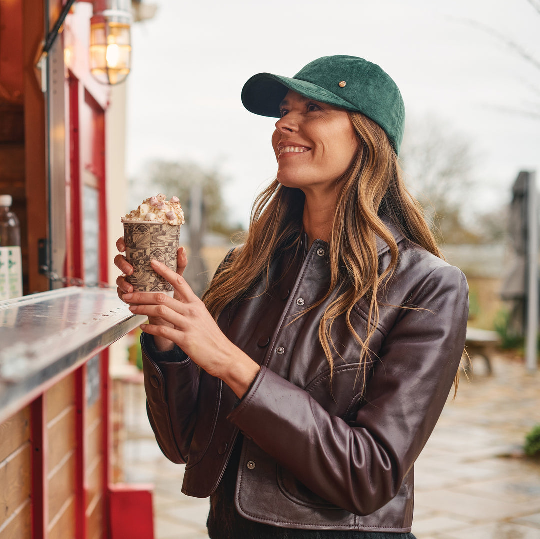 Failsworth Women's Velvet Baseball Cap Forest