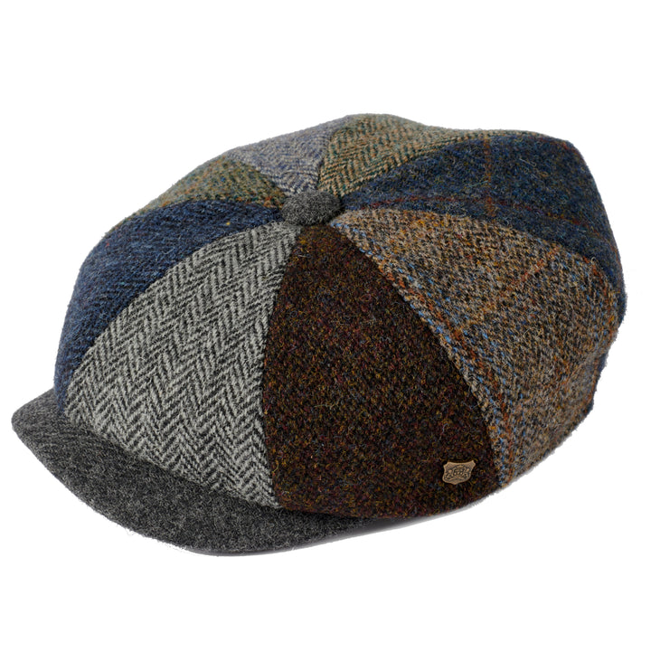 Failsworth Lewis Bakerboy Patchwork Tweed Cap