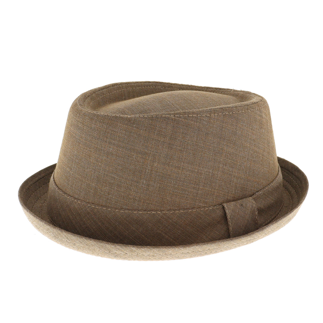 Fawn Pork Pie Hat With Feather