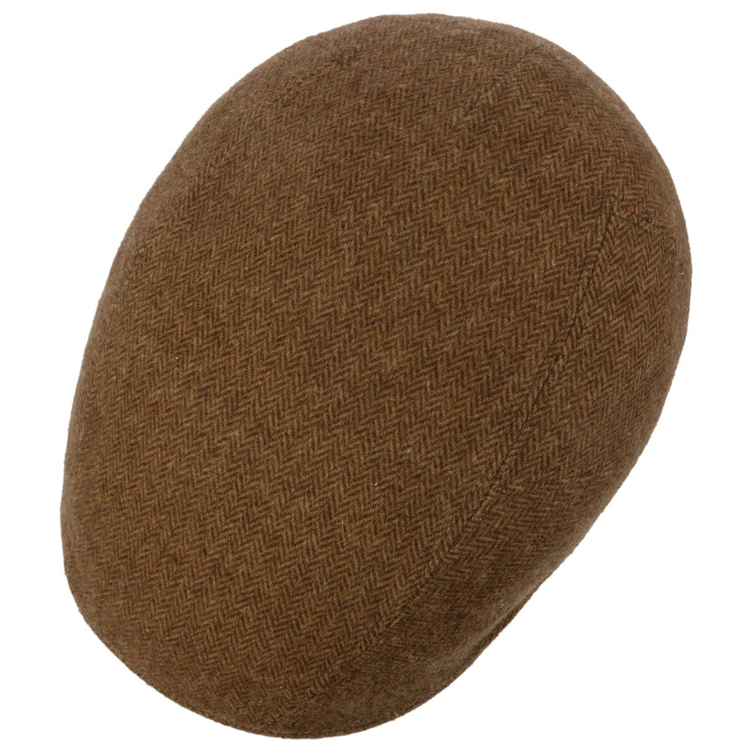 Stetson Finningley 5-Panel Ivy Flat Cap in Brown Herringbone