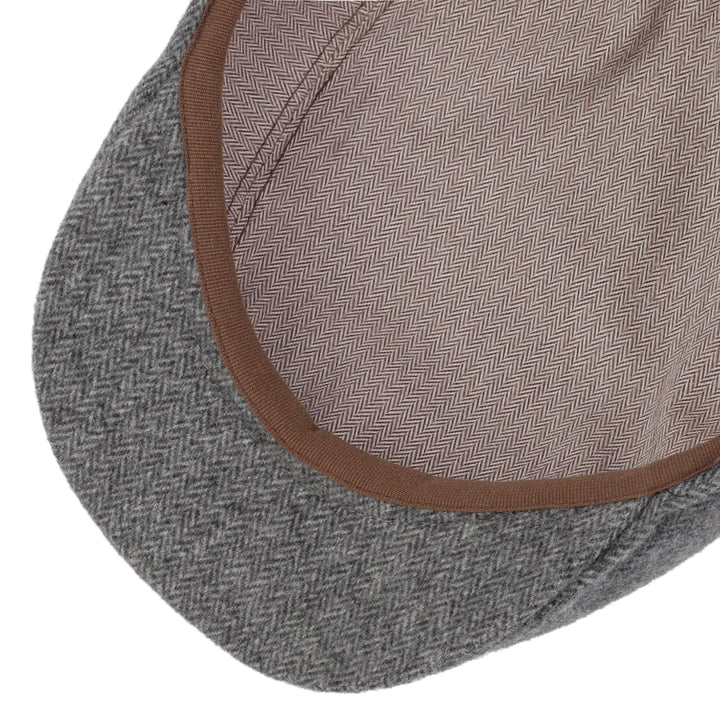 Stetson Finningley 5-Panel Ivy Flat Cap in Grey Herringbone