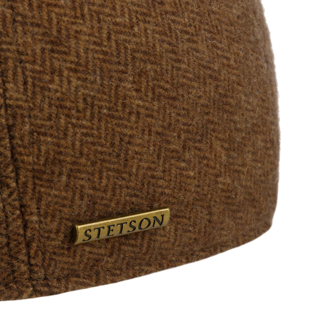 Stetson Finningley 5-Panel Ivy Flat Cap in Brown Herringbone