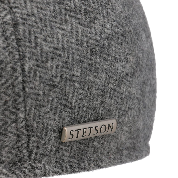 Stetson Finningley 5-Panel Ivy Flat Cap in Grey Herringbone