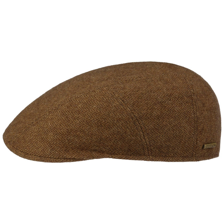 Stetson Finningley 5-Panel Ivy Flat Cap in Brown Herringbone