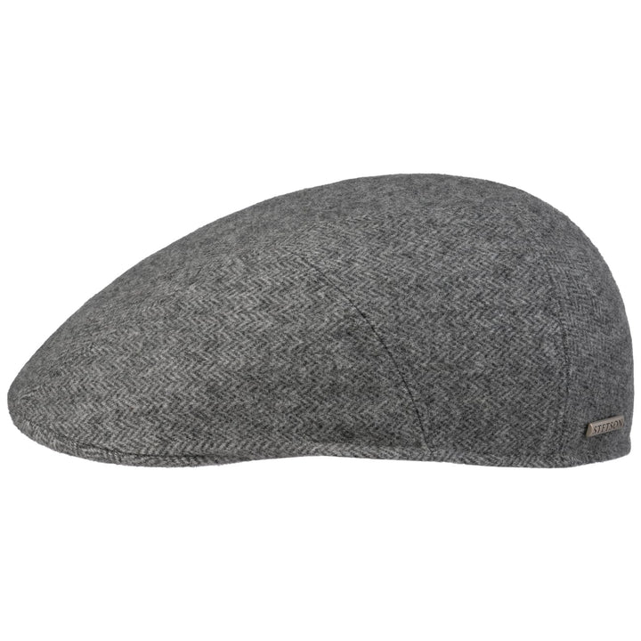 Stetson Finningley 5-Panel Ivy Flat Cap in Grey Herringbone