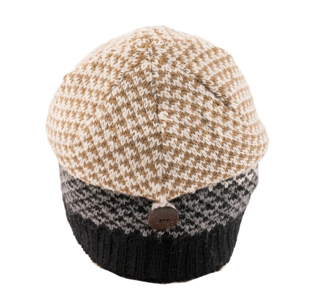 Kusan Wool Button Down Floppy Hat Black