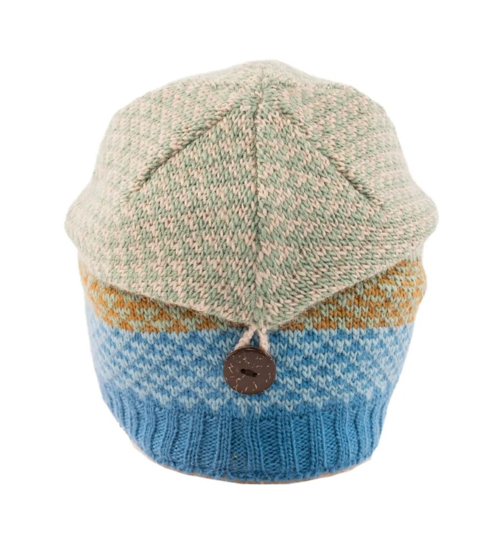 Kusan Wool Button Down Floppy Hat Blue