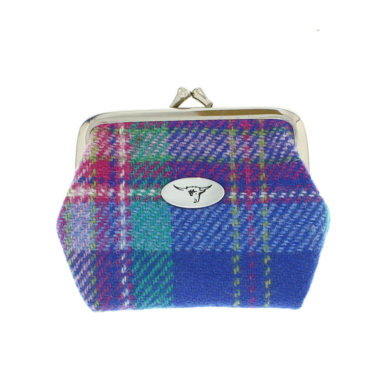 Glen Appin Eigg Small Clasp Coin Purse Blue & Teal Tartan