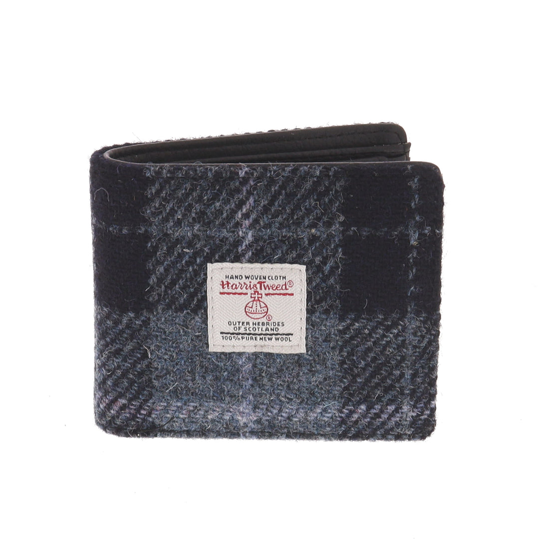 Glen Appin Harris Tweed Scalpay Bi-Fold Wallet With Coin Compartment in Grey Check